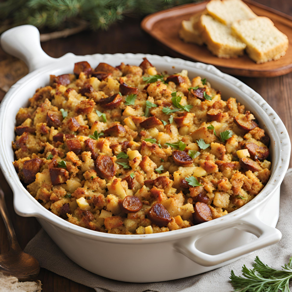 portuguese linguica cornbread stuffing