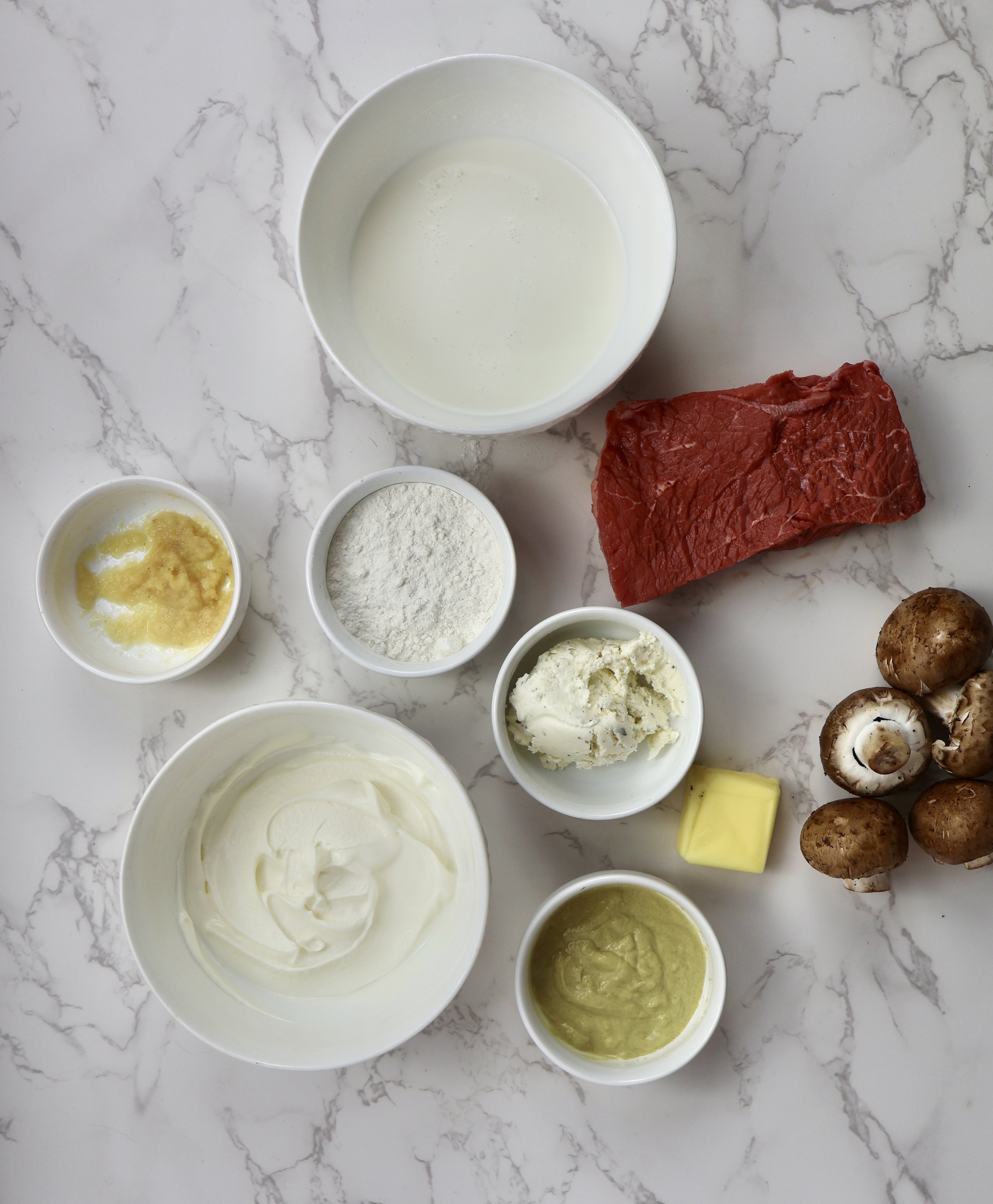 Beef stroganoff ingredients