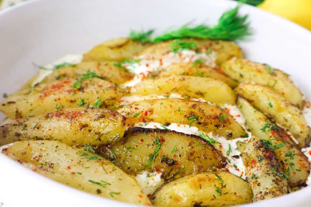 lemon zaatar roasted potatoes