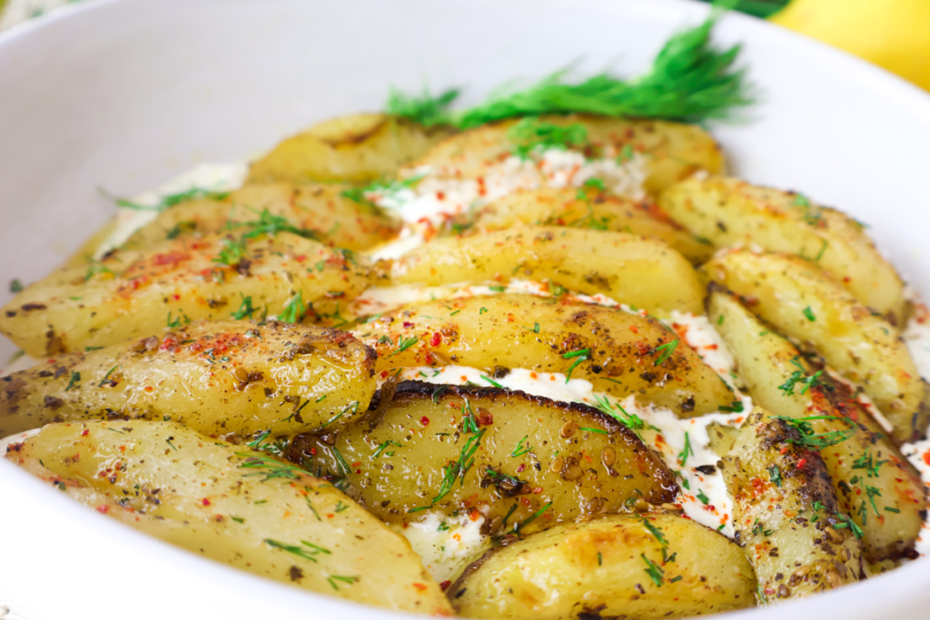 lemon zaatar roasted potatoes