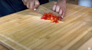 chop red peppers