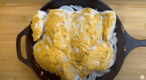 cover chicken with butter