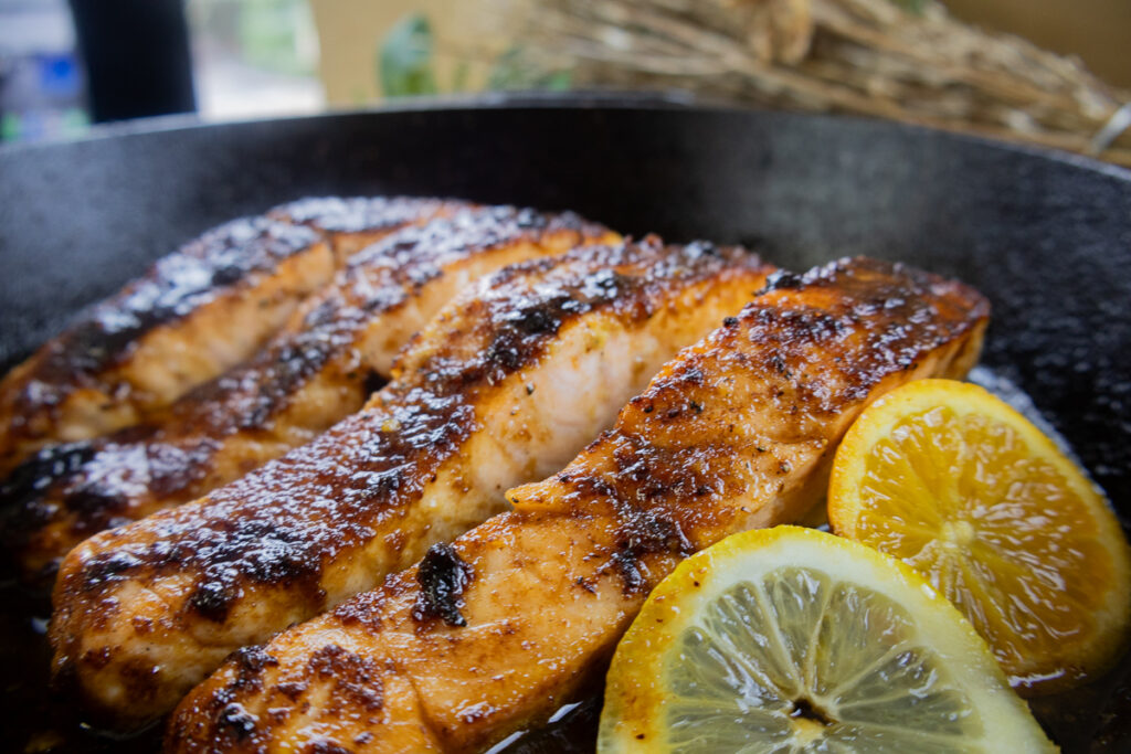 honey and orange garlic salmon