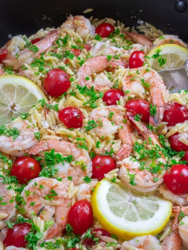 One Pot Garlic & Shrimp Orzo Recipe