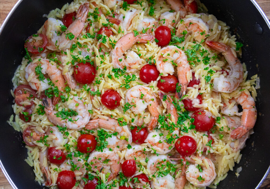 shrimp and garlic orzo