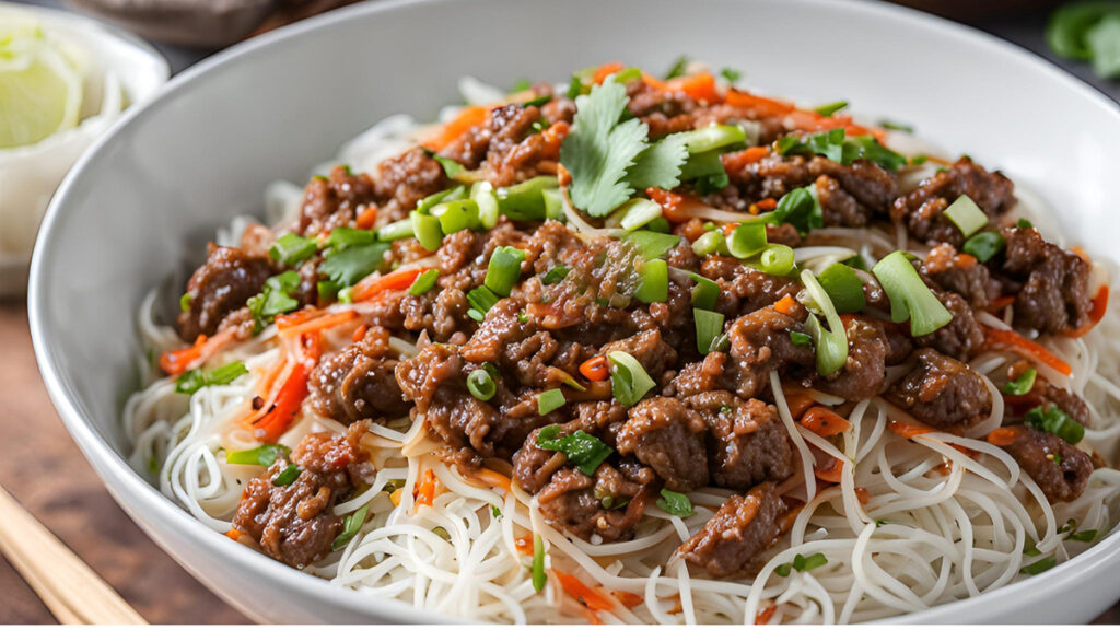 Ground Beef Vermicelli Bowl