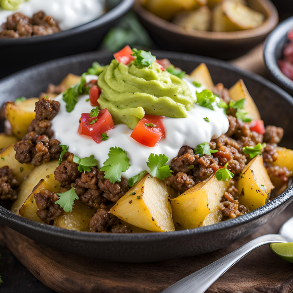 loaded taco potato bowl