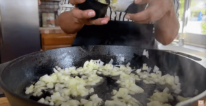 saute onion and garlic