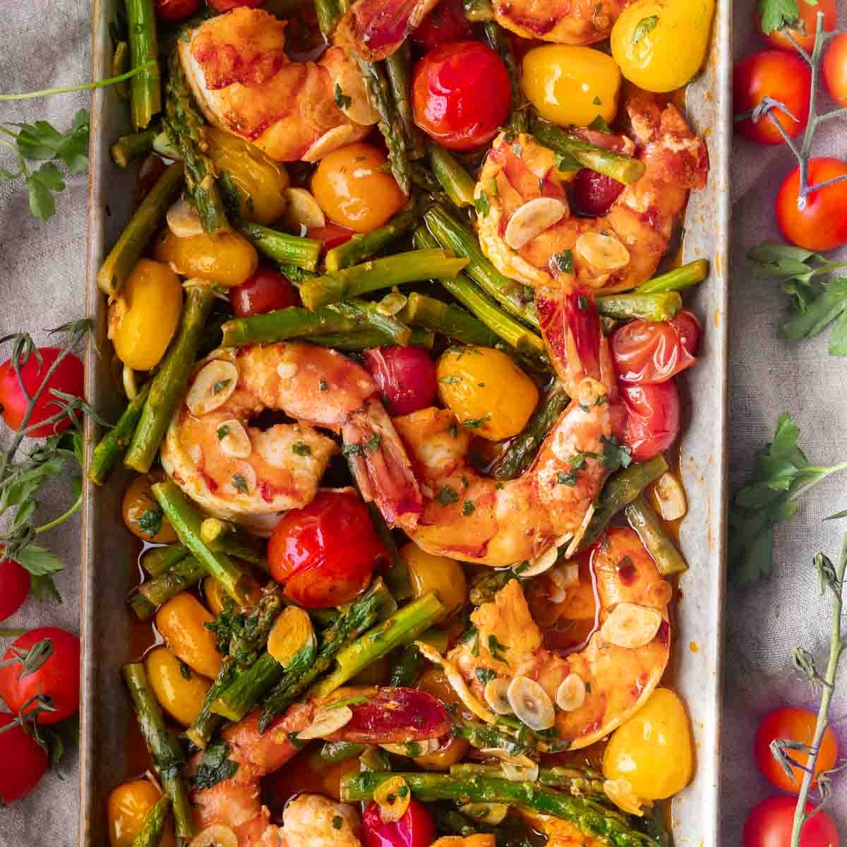 shrimp with veggies